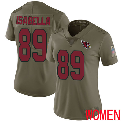 Arizona Cardinals Limited Olive Women Andy Isabella Jersey NFL Football #89 2017 Salute to Service